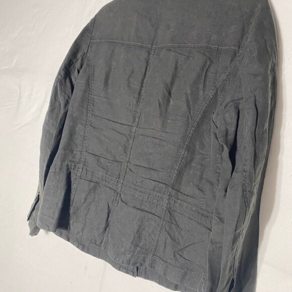 Olsen Europe Green  Linen Utility Style Light Jacket M/L - Picture 12 of 15